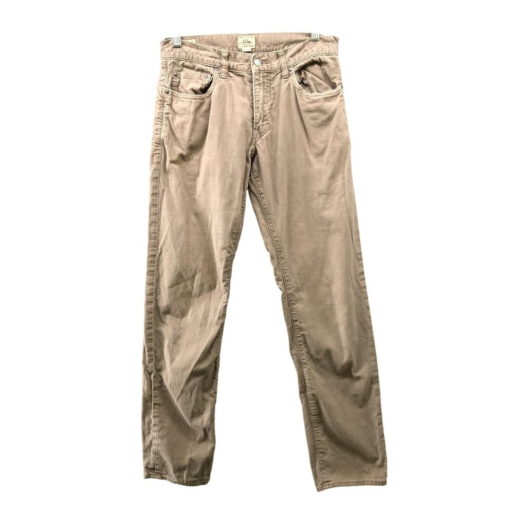J. Crew 484 Slim Fit Corduroy Pants Mens‎ 29x32 (29x31) Beige Tan Stretch